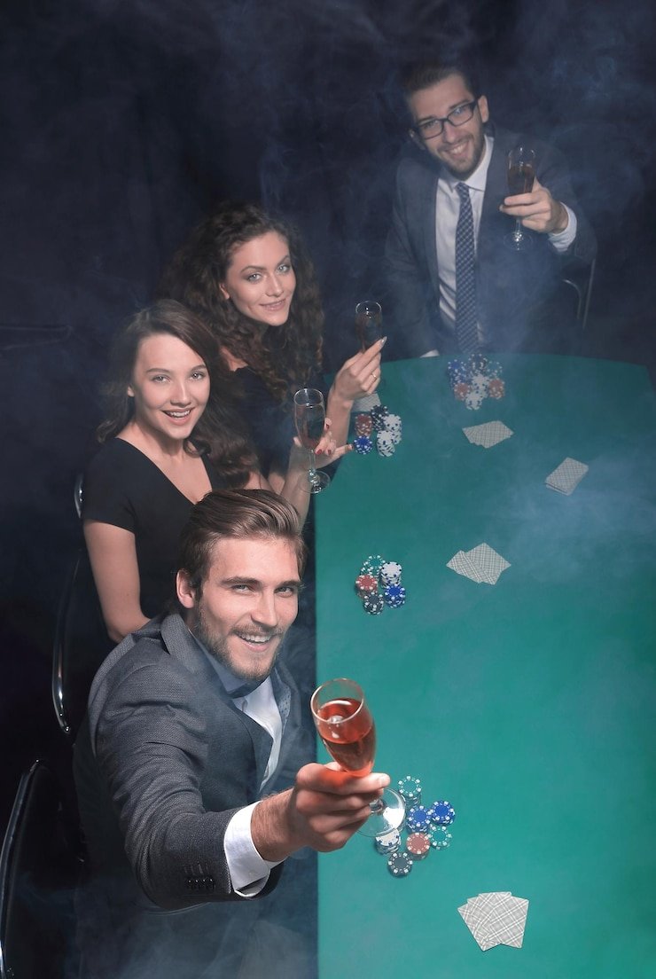 Antarmuka meja Poker Indonesia di rupiah138 login dengan kartu, chip, dan pemain